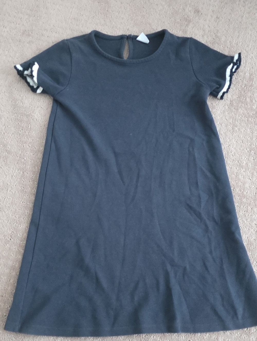 Zara Blue Short-Sleeve Dress with Contrast Trim